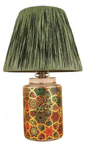 Zelená stolová lampa s tienidlom z papierového výpletu (výška 38 cm) Alev – Opviq lights