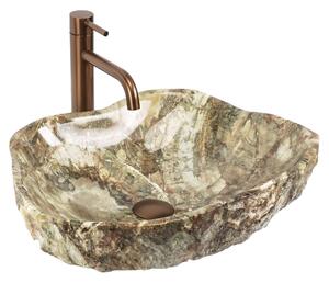 Rea Isla Canyon, umývadlo na dosku 490x370x140 mm, imitácia kameňa, REA-U7884