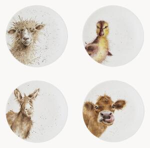 Dezertné taniere z jemného kostného porcelánu, 4 ks
