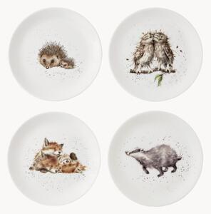 Dezertné taniere z jemného kostného porcelánu Wrendale Designs, 4 ks