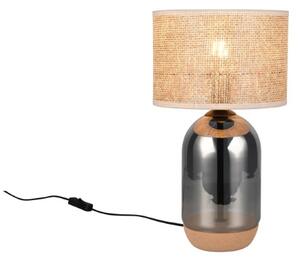 TRIO 564990157 TARA stolná lampa V430mm 1xE27 chrómová, prírodná