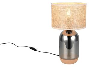TRIO 564990157 TARA stolná lampa V430mm 1xE27 chrómová, prírodná