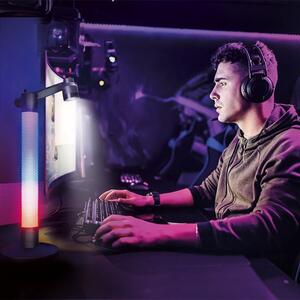 SOLIGHT LED stmievateľná lampička s RGB podsvietením, 10W, 600lm, CCT