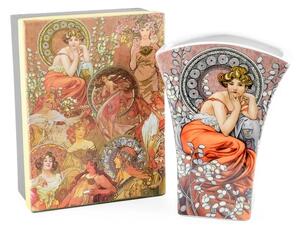 Porcelánová váza Alfons Mucha hnedá 20cm