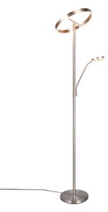 TRIO 449510207 WILLIS stojacia lampa V1800mm SMD LED 39W/4600lm, 5,5W/550lm 2700+3200+4000K nikel matný
