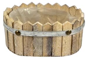 Drevený kvetináč hnedý ovál 22cm