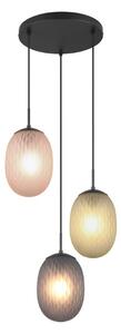 TRIO 364230317 FACETTE závesné svietidlo D430mm 3xE27 čierna matná, viacfarebná