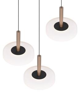 TRIO 354930365 CELESTE závesné svietidlo D350mm SMD LED 3x7,5W/750lm 3000K čierna, kávová, switchdimmer