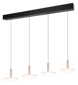 TRIO 354910465 CELESTE závesné svietidlo SMD LED 4x7,5W/750lm 3000K čierna, kávová, switchdimmer
