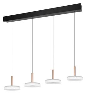 TRIO 354910465 CELESTE závesné svietidlo SMD LED 4x7,5W/750lm 3000K čierna, kávová, switchdimmer