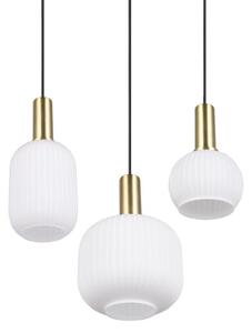 TRIO 319830308 DIVA závesné svietidlo D300mm 3xE27 mosadz matná, biela