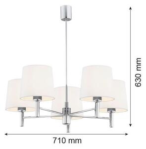 Brilagi - Luster na tyči MONTE 5xE27/60W/230V krémová/lesklý chróm