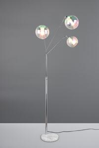 TRIO 416900306 PAXTON stojacia lampa V2000mm 3xE27 chrómová, priehľadná dúhová