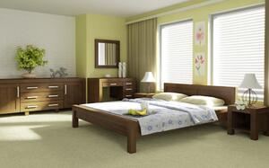 Drevená masívna posteľ 200 x 200, (model L 5 farba orech)