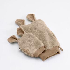 BIBS Kangaroo rukavice na kúpanie z BIO bavlny vanilla