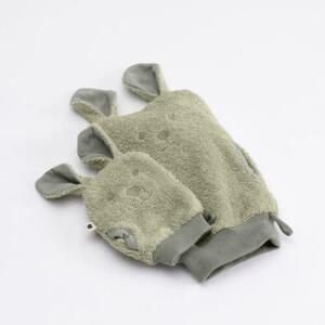 BIBS Kangaroo rukavice na kúpanie z BIO bavlny vanilla