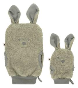BIBS Kangaroo rukavice na kúpanie z BIO bavlny sage