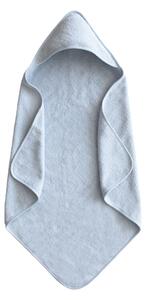 Mushie osuška s kapucňou z organickej bavlny baby-blue