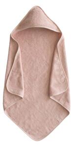 Mushie osuška s kapucňou z organickej bavlny blush