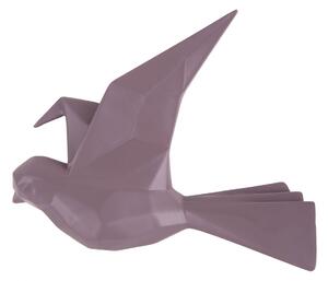Veľký nástenný vešiak Origami Bird – fialová 25,3 × 4,6 × 20,7 cm