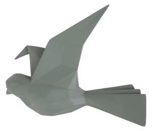 PRESENT TIME Veľký nástenný vešiak Origami Bird – zelená 25,3 × 4,6 × 20,7 cm