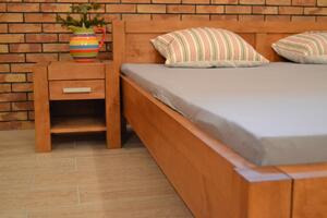 Manželská posteľ z dreva 140 x 200, Model L 5 , farba gaštan