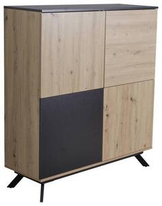 VYSOKÁ KOMODA, hnedá, 110/125/40 cm P & B - Komody, Online Only
