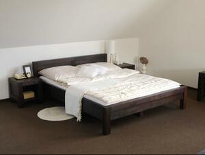 Tmavá drevená manželská posteľ 140 x 200, model L5 eben
