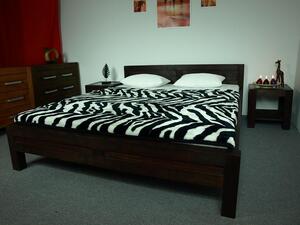Čierna posteľ z masívu , do spálne model L 4 (140 x 200) farba eben