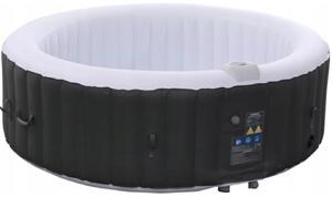 Nafukovací hydromasážny bazén s objemom 1000 l, pre 6 osôb, 2400 W, Ø 208 cm, čierny – N