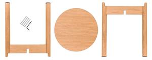 Béžová Drevený taburet Hopp 34 × 34 × 45 cm NOO.MA