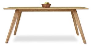 Dizajnový dubový stôl do obývačky 180 x 90 + 6 x stolička pravá talianská koža