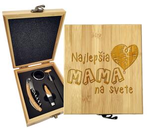 Sablio Darčeková sada na víno Najlepšia mama na svete: 147×168×49 mm