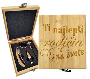 Sablio Darčeková sada na víno Tí najlepší rodičia na svete: 147×168×49 mm