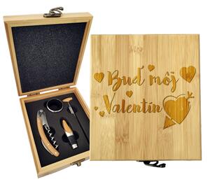 Sablio Darčeková sada na víno Buď můj Valentýn: 147×168×49 mm