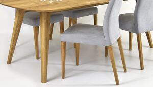 Moderný jedálenský set stôl masív dub 200 x 100 a 4 x pohodlné stoličky