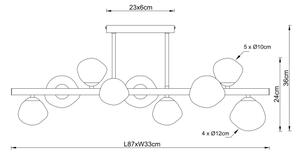 Globo 56149-9D - Luster na tyči VELORA 9xG9/5W/230V
