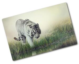 Kuchynská doska zo skla Tiger biely pl-ko-80x52-f-84071201