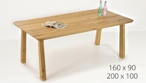 Drevený dubový stôl do jedálne TINA(160 x 90 , 200 x 100)