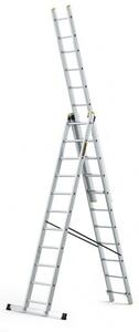 Viacúčelový hliníkový rebrík, 3 x 11 priečok a nosnosť 150 kg