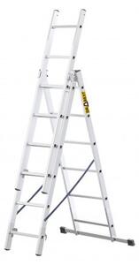 Multifunkčný hliníkový rebrík, 3 x 6 priečok a nosnosť 150 kg