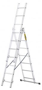 Multifunkčný hliníkový rebrík, 3 x 7 priečok a nosnosť 150 kg