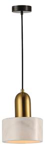 Luster na lanku MARBLE 1xE27/60W/230V zlatý/biely/mramorový dekor
