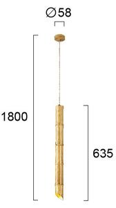 Závesné svietidlo na lanku BAMBOO 1xGU10/50W/230V bambus