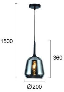 Luster na lanku MAEVA 1xE27/40W/230V dymovo čierna/čierna