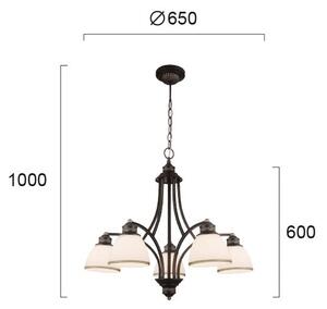 Luster na lanku CLAIR 5xE27/60W/230V pr. 65 cm bronzový