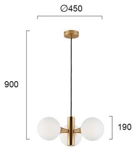 Luster na lanku GLOBE 3xE14/7W/230V zlatý
