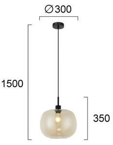 Závesný luster ALAN na lanku 1xE27/40W/230V dymovo-béžová/čierna