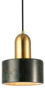 Luster na lanku MARBLE 1xE27/60W/230V zlatý/zelený/mramorový dekor