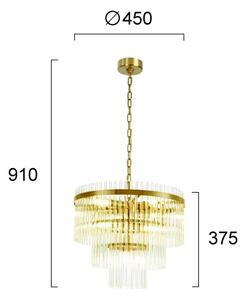 Luster na reťazi SABRINA 7xE14/40W/230V zlatý